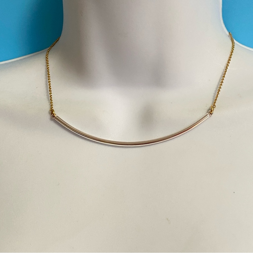 J. CREW Mixed Metals Gold Tone Chain With Silver Tone Bar Necklace
